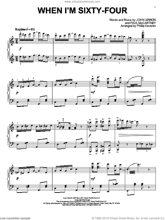 When I'm Sixty-Four [Classical version] (arr. Phillip Keveren)