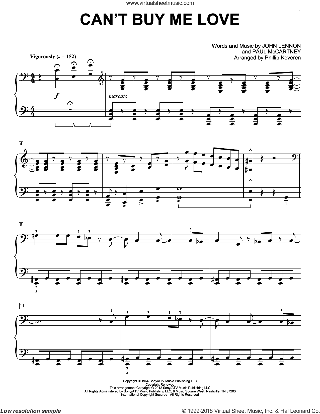 Can't Buy Me Love [Classical version] (arr. Phillip Keveren)