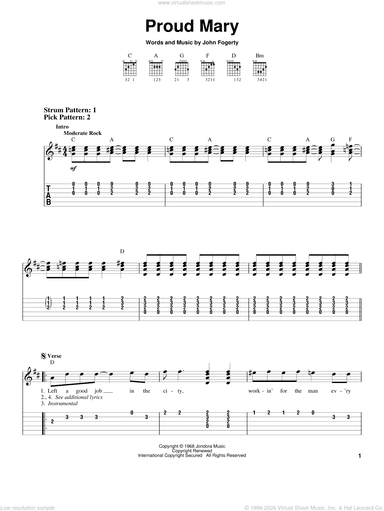 Proud Mary, (easy)