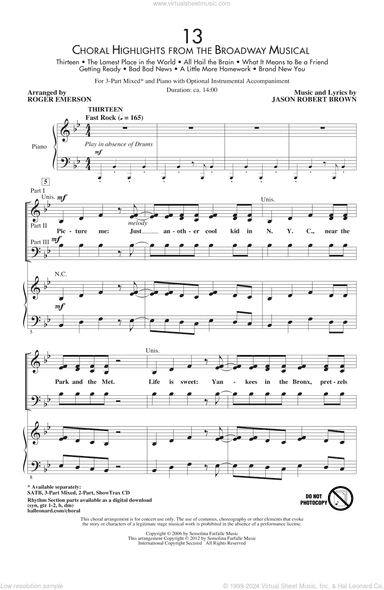 13 (Choral Highlights From The Broadway Musical) (arr. Roger Emerson)