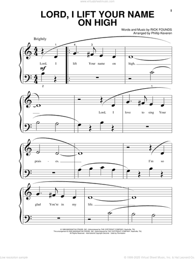 Lord, I Lift Your Name On High (arr. Phillip Keveren)