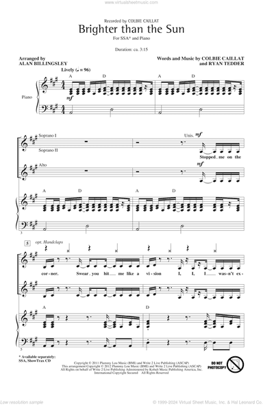 Brighter Than The Sun (arr. Alan Billingsley)
