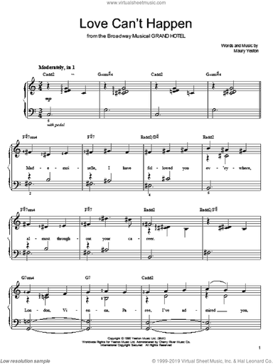 Love Can't Happen (from Grand Hotel: The Musical)