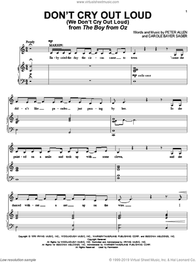 Don't Cry Out Loud (We Don't Cry Out Loud) (from The Boy From Oz)