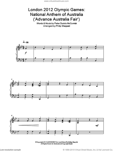 London 2012 Olympic Games: National Anthem Of Australia ('Advance Australia Fair')