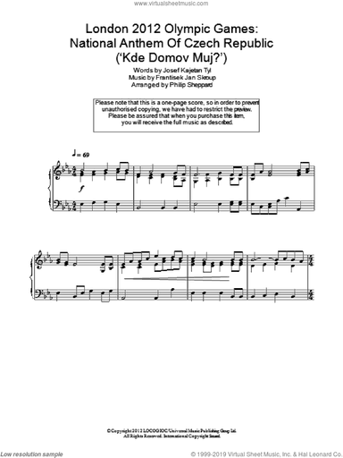 London 2012 Olympic Games: National Anthem Of Czech Republic ('Kde Domov Muj?')