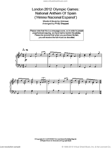 London 2012 Olympic Games: National Anthem Of Spain ('Himno Nacional Espanol')