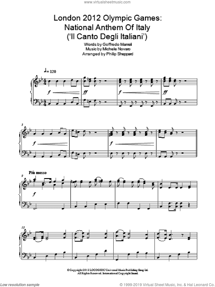 London 2012 Olympic Games: National Anthem Of Italy ('Il Canto Degli Italiani')