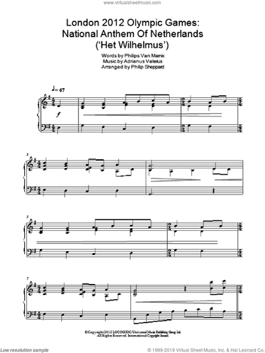 London 2012 Olympic Games: National Anthem Of Netherlands ('Het Wilhelmus')
