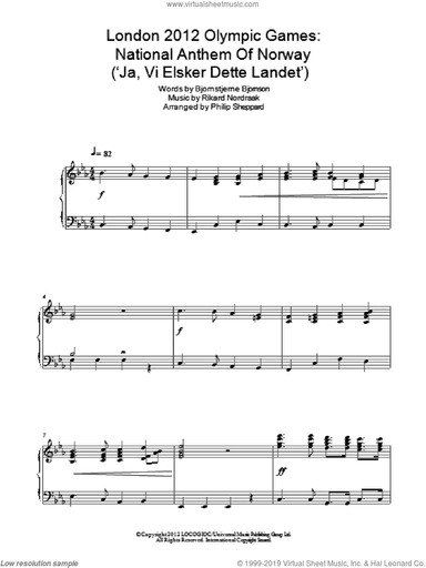 London 2012 Olympic Games: National Anthem Of Norway ('Ja, Vi Elsker Dette Landet')