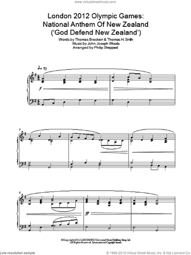 London 2012 Olympic Games: National Anthem Of New Zealand ('God Defend New Zealand')