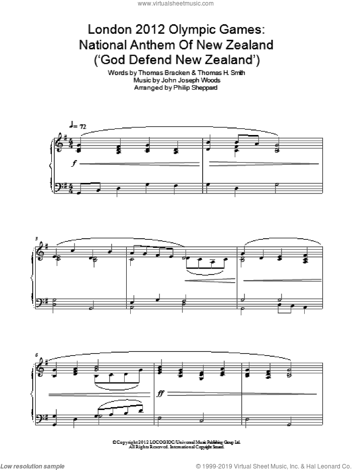 London 2012 Olympic Games: National Anthem Of New Zealand ('God Defend New Zealand')