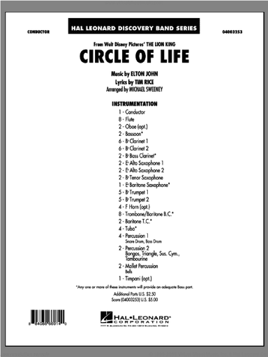 Circle Of Life (from The Lion King) (arr. Michael Sweeney)