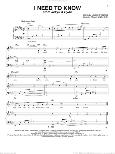 I Need To Know (from Jekyll and Hyde)