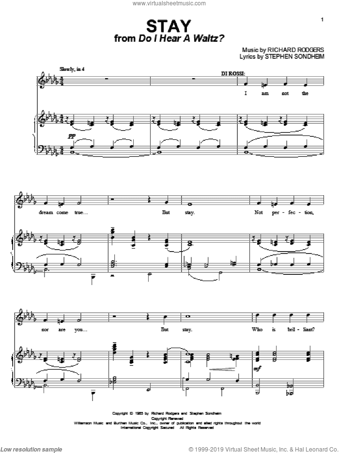 Stay (from Do I Hear A Waltz?)