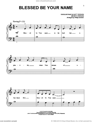 Blessed Be Your Name, (beginner)