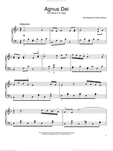 Agnus Dei, Excerpt, (easy)