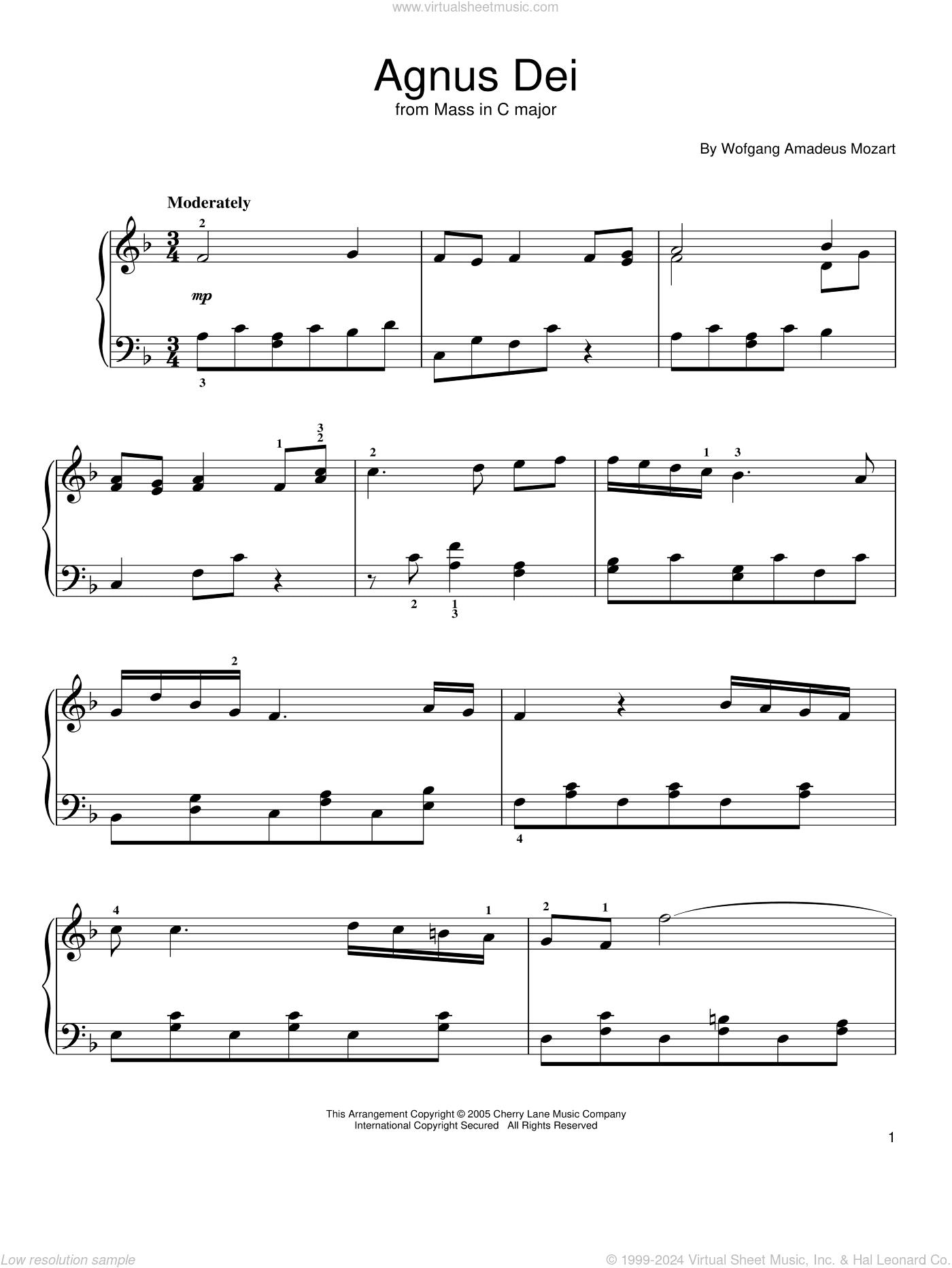 Agnus Dei, Excerpt, (easy)