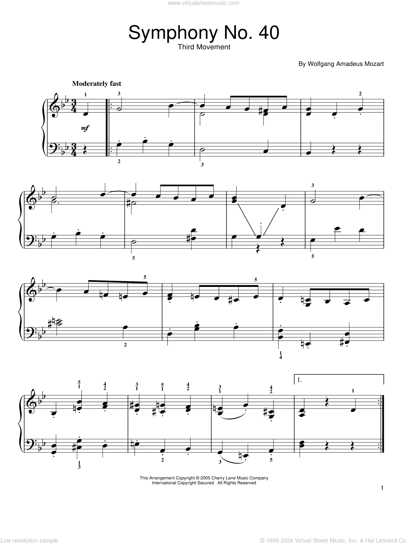 Symphony No. 40 in G Minor, Third Movement ("Minuet")