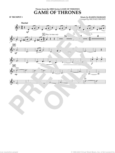Game Of Thrones (arr. Michael Brown)