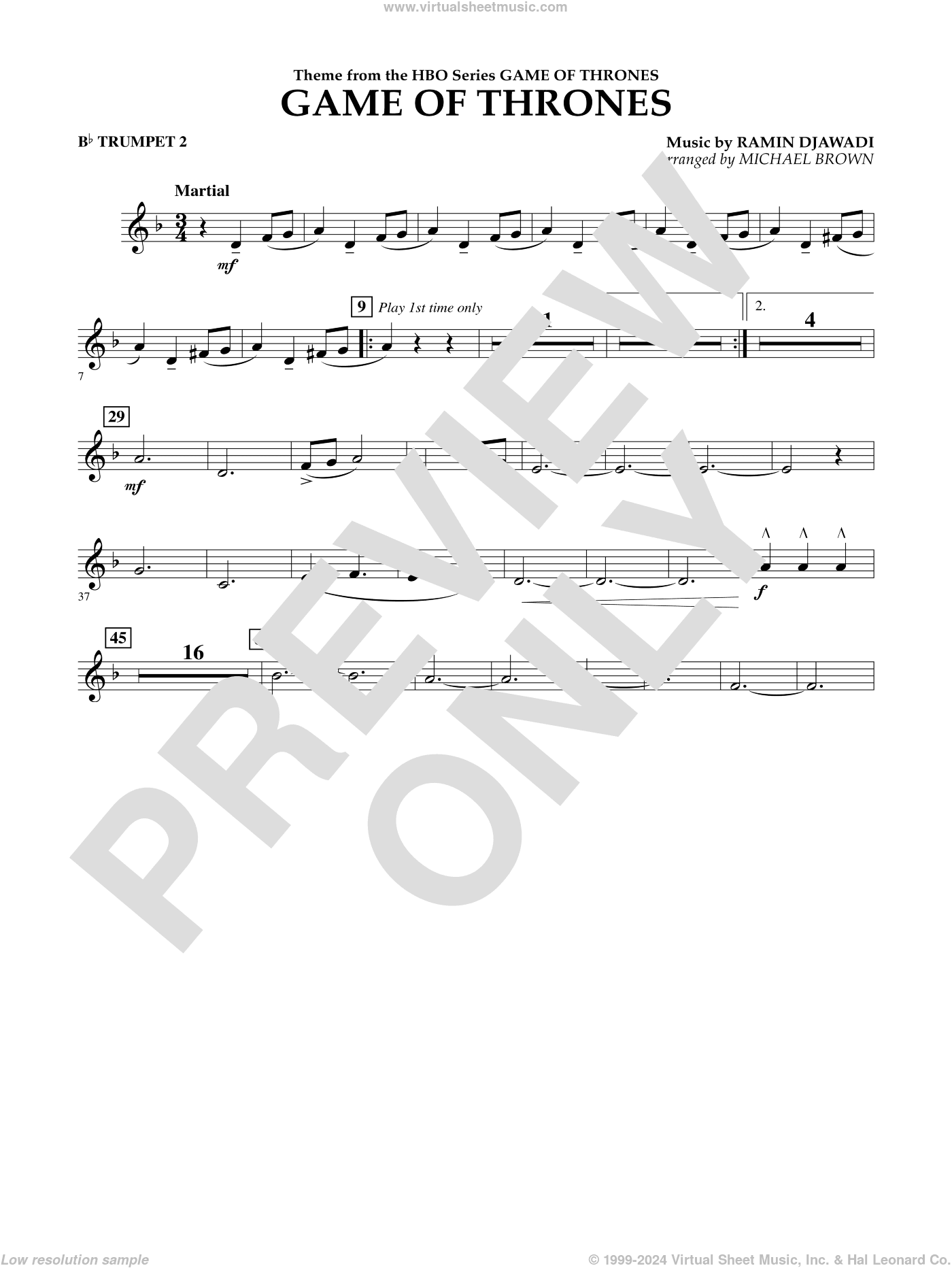 Game Of Thrones (arr. Michael Brown)