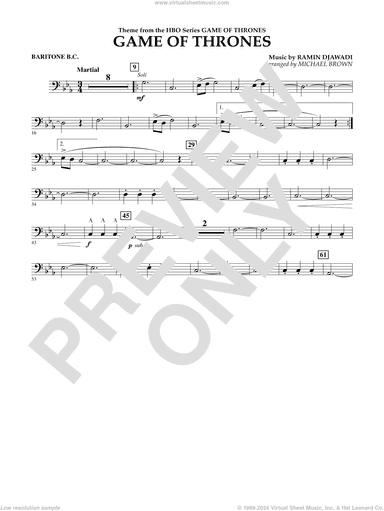 Game Of Thrones (arr. Michael Brown)