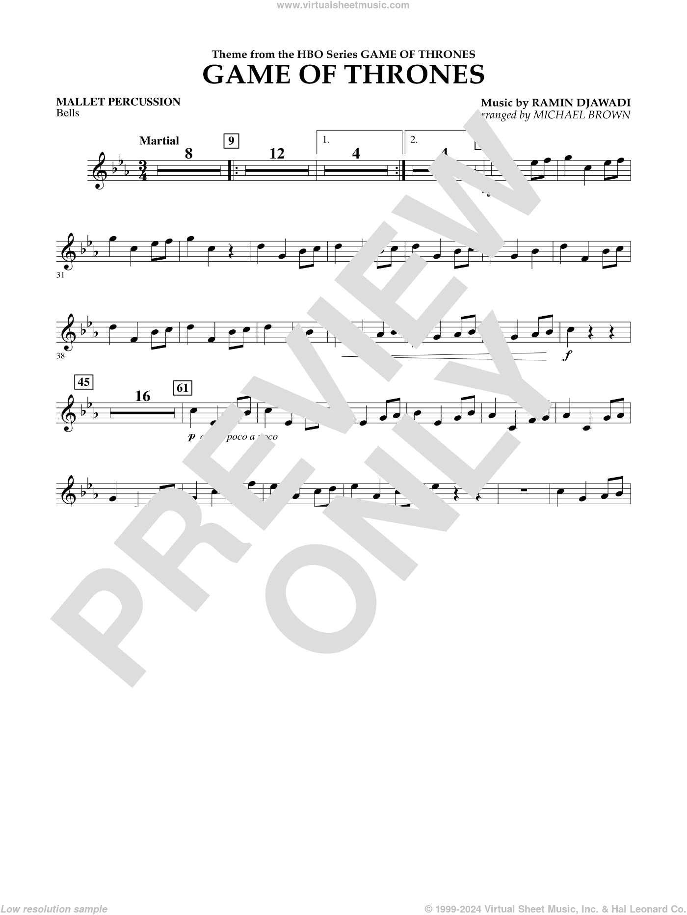 Game Of Thrones (arr. Michael Brown)