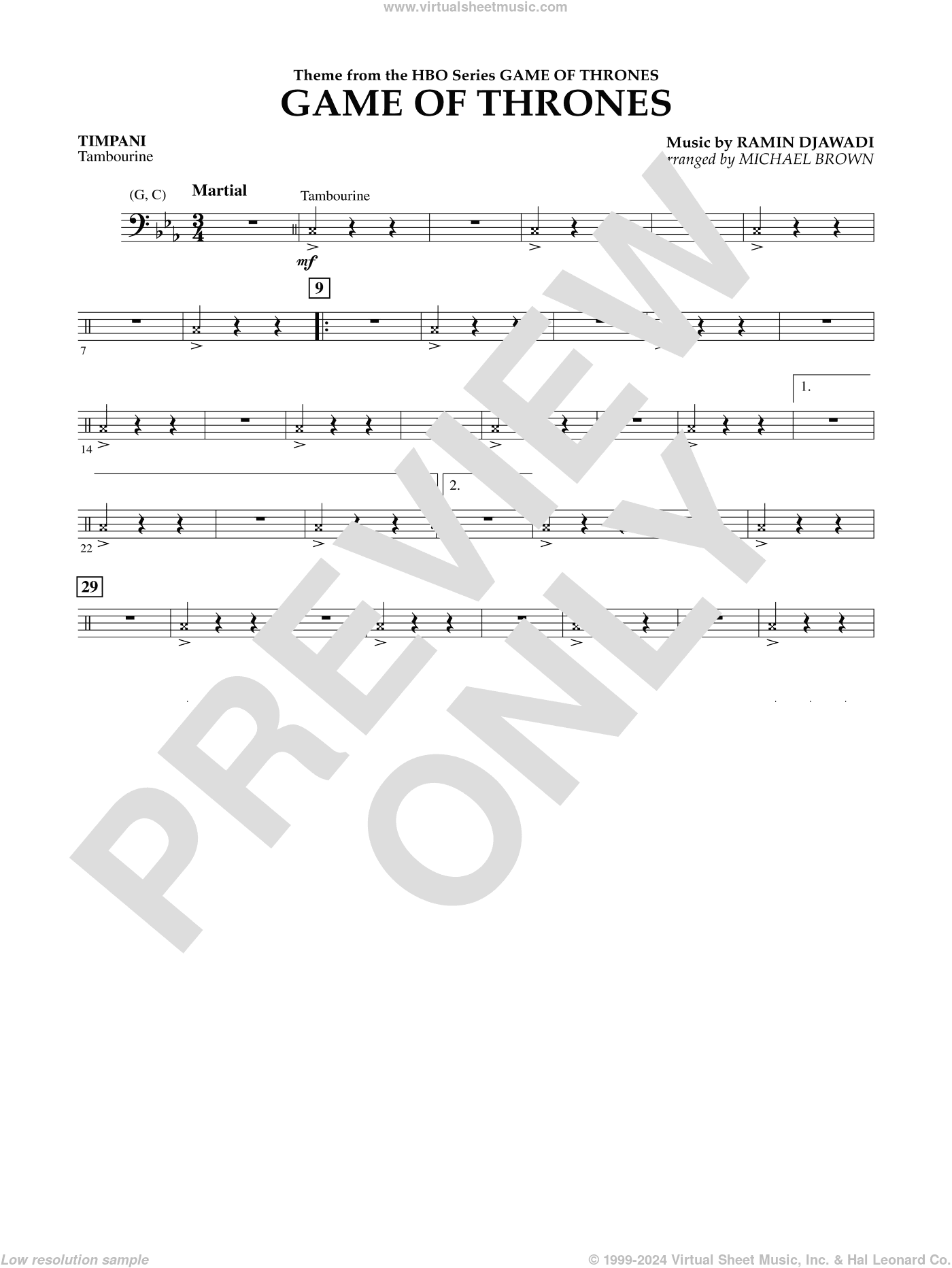 Game Of Thrones (Arr. Michael Brown)