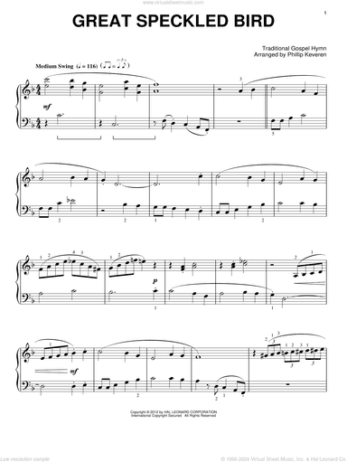 Great Speckled Bird (arr. Phillip Keveren)