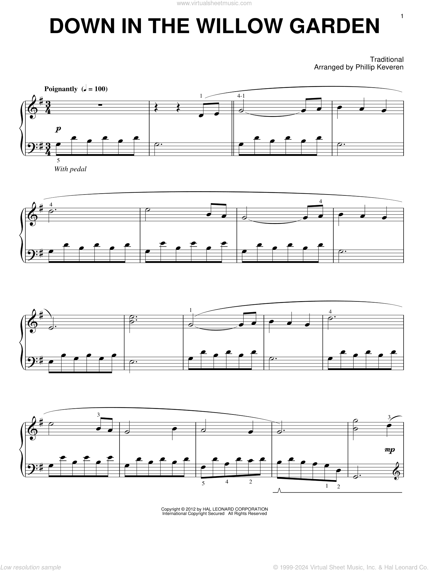 Down In The Willow Garden (arr. Phillip Keveren)