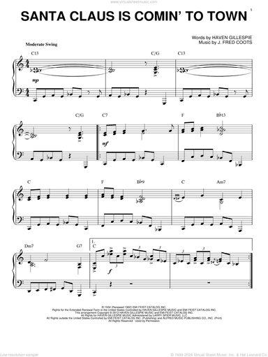 Santa Claus Is Comin' To Town [Jazz version] (arr. Brent Edstrom)