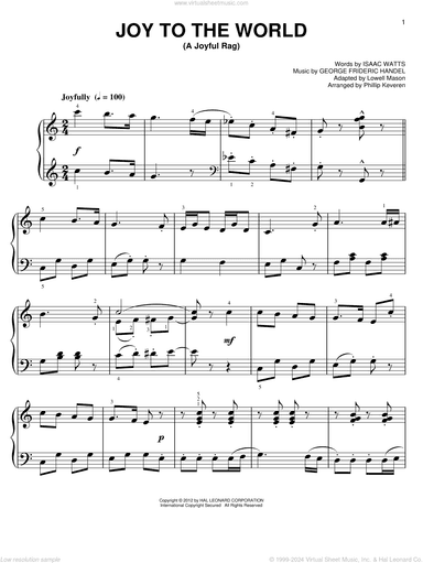 Joy To The World [Ragtime version] (arr. Phillip Keveren)