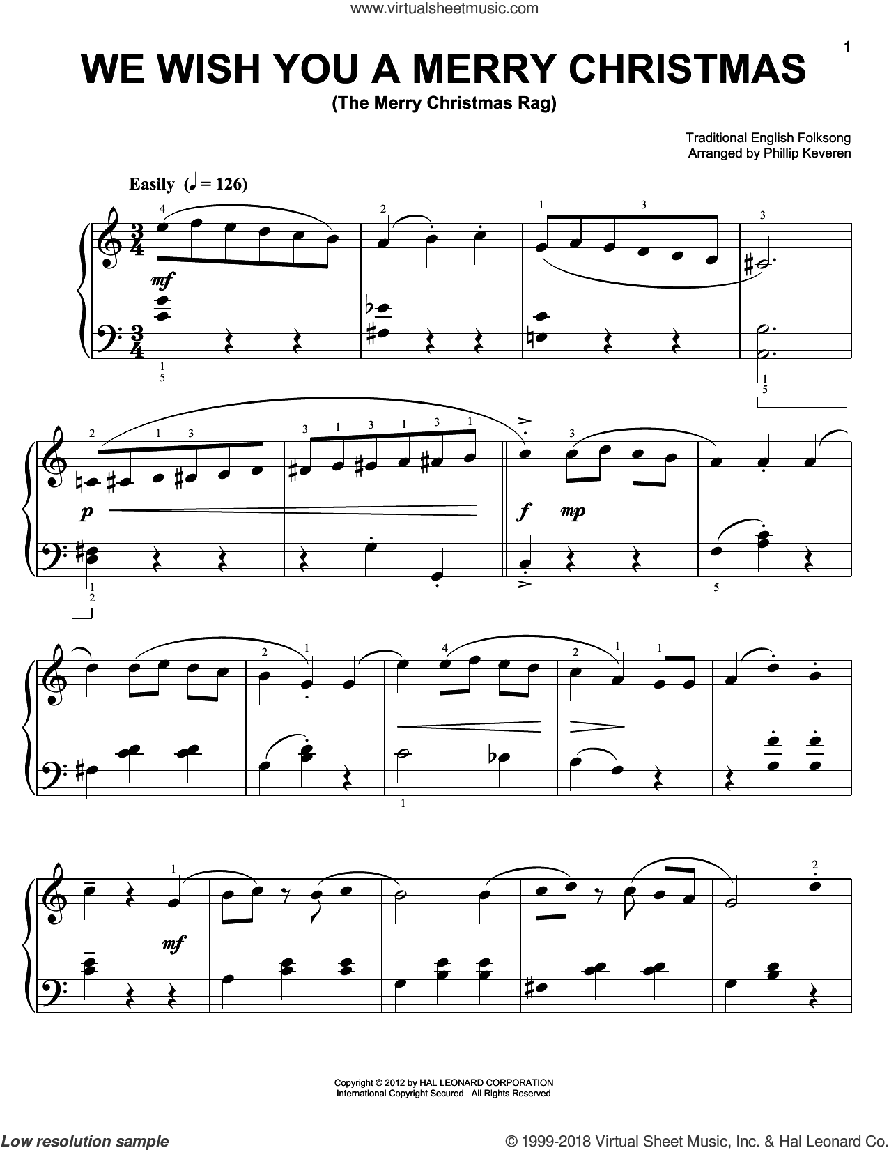 We Wish You A Merry Christmas [Ragtime version] (arr. Phillip Keveren)