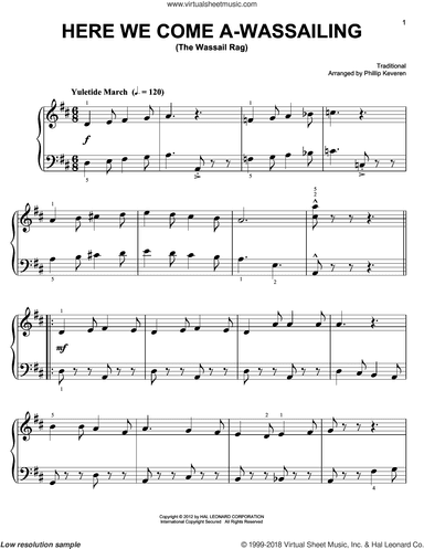 Here We Come A-Wassailing [Ragtime version] (arr. Phillip Keveren)