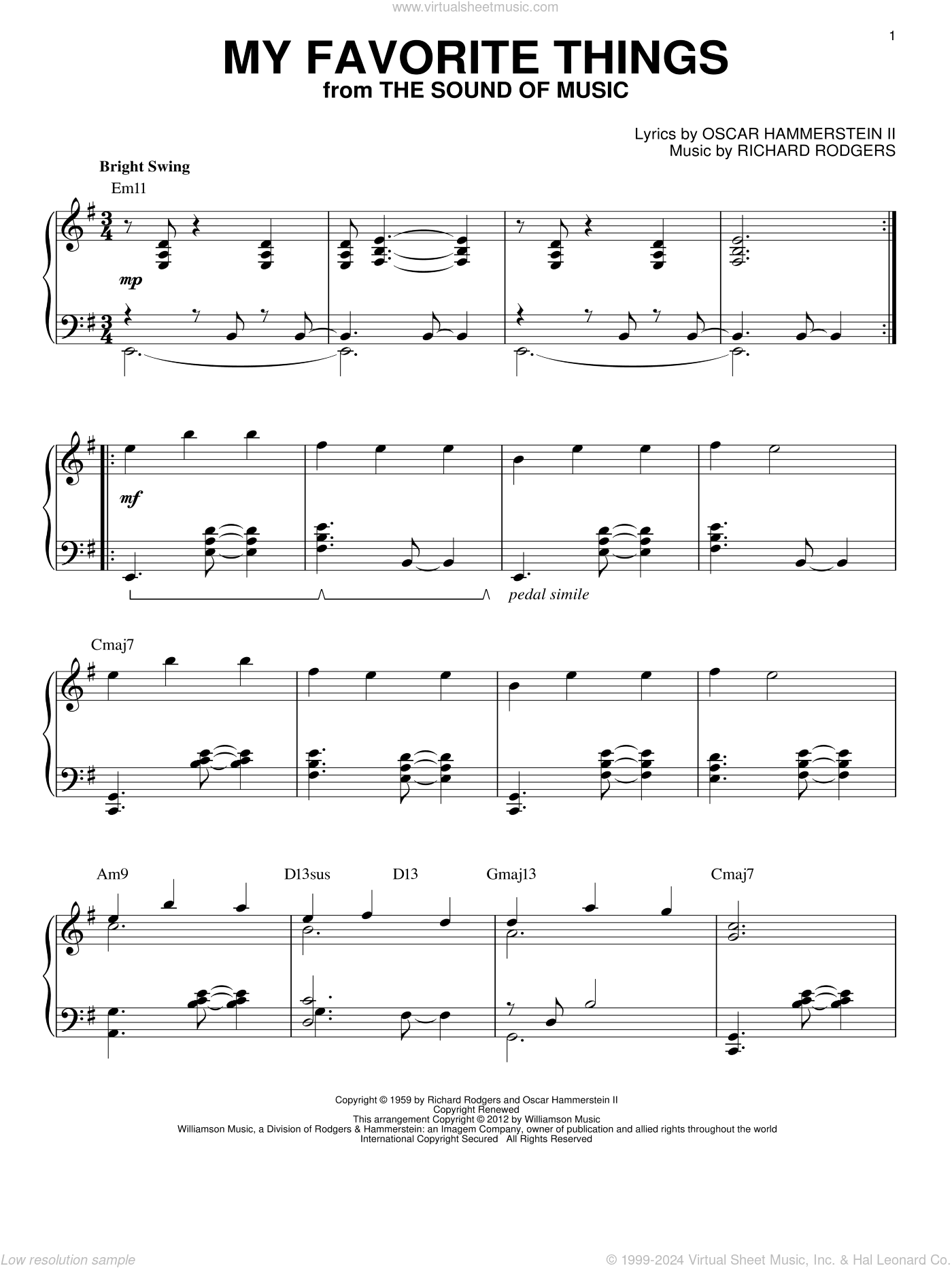 My Favorite Things (from The Sound Of Music) [Jazz version] (arr. Brent Edstrom)