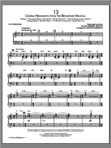 13 (Choral Highlights From The Broadway Musical) (arr. Roger Emerson)
