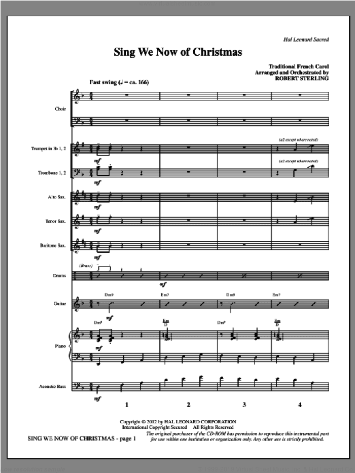 Sing We Now of Christmas (complete set of parts)