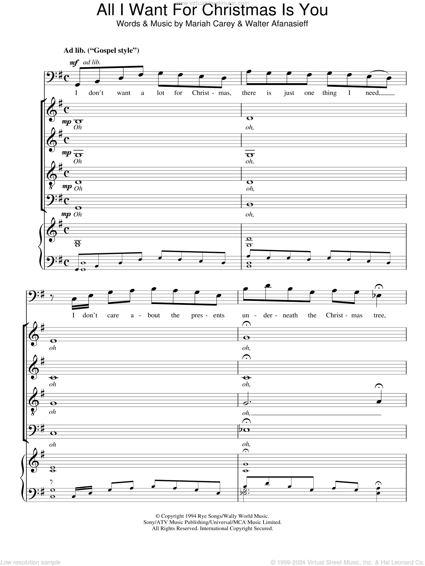 All I Want For Christmas Is You (arr. Matthew O'Donovan)