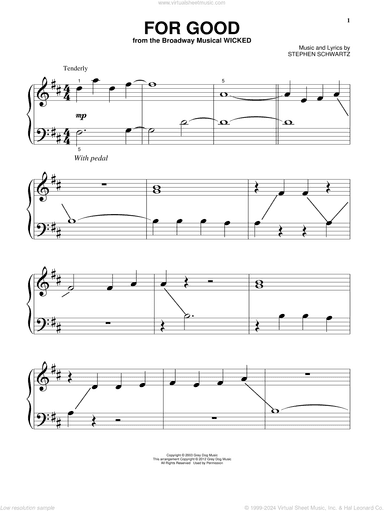 For Good (from Wicked), (beginner)