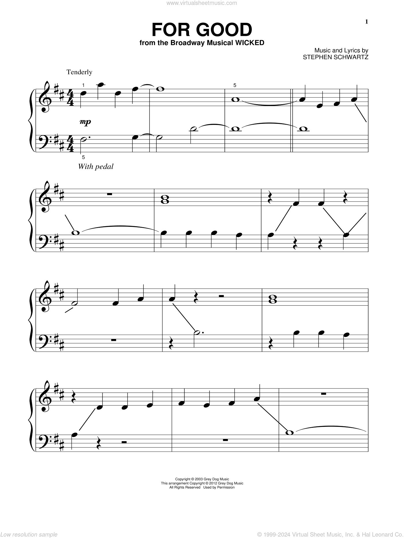 For Good (from Wicked), (beginner)