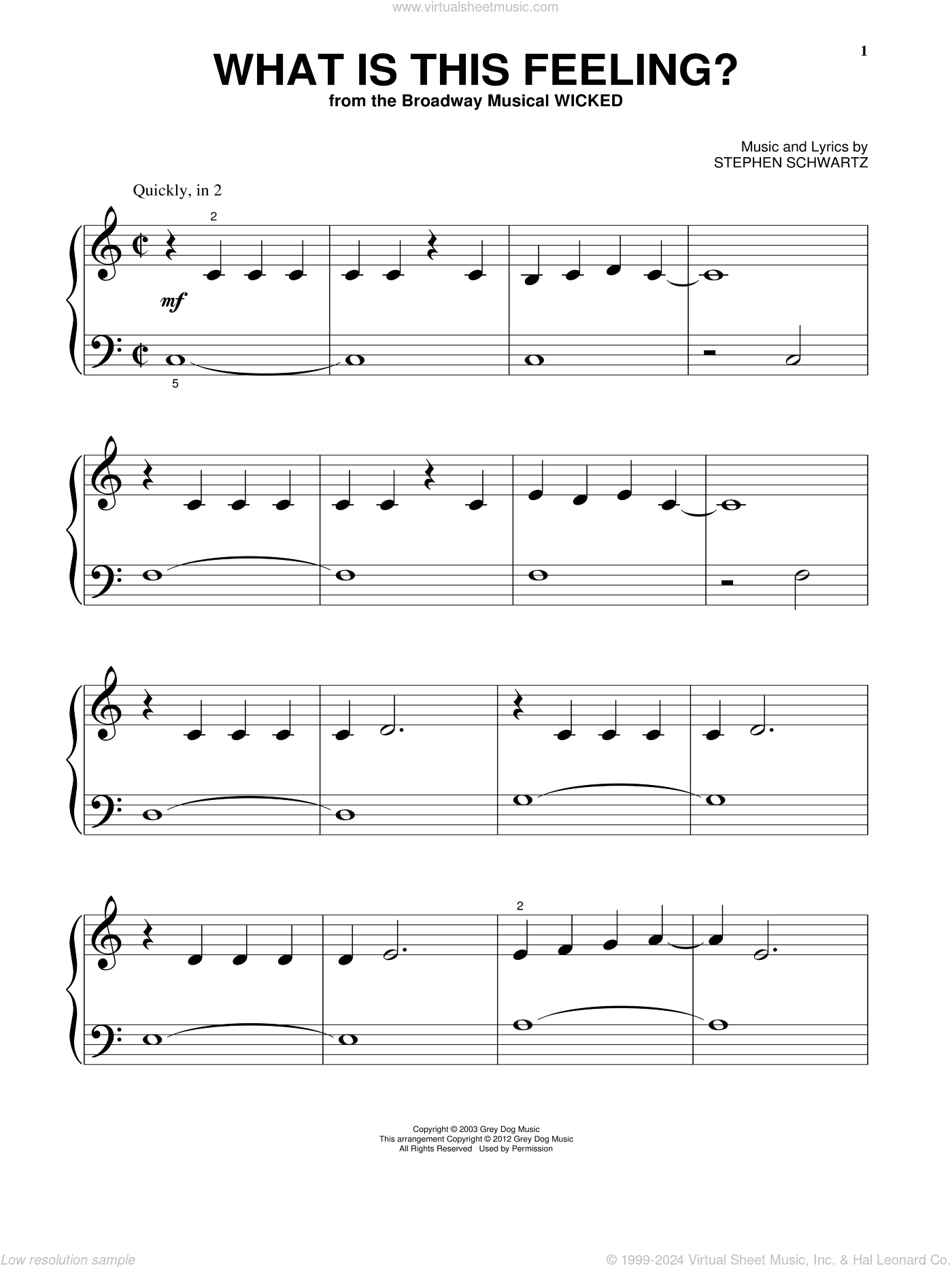 What Is This Feeling? (from Wicked), (beginner)