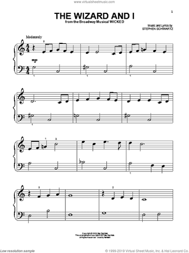 The Wizard And I (from Wicked), (beginner)