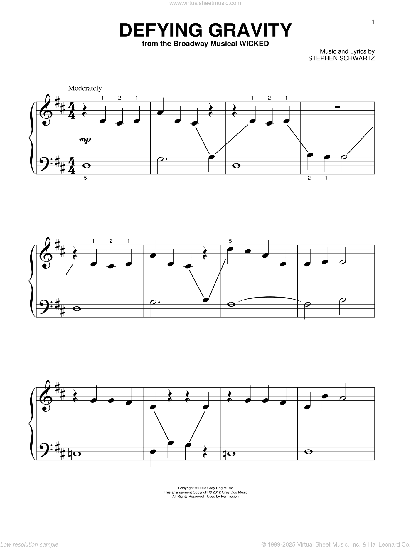 Defying Gravity (from Wicked), (beginner)