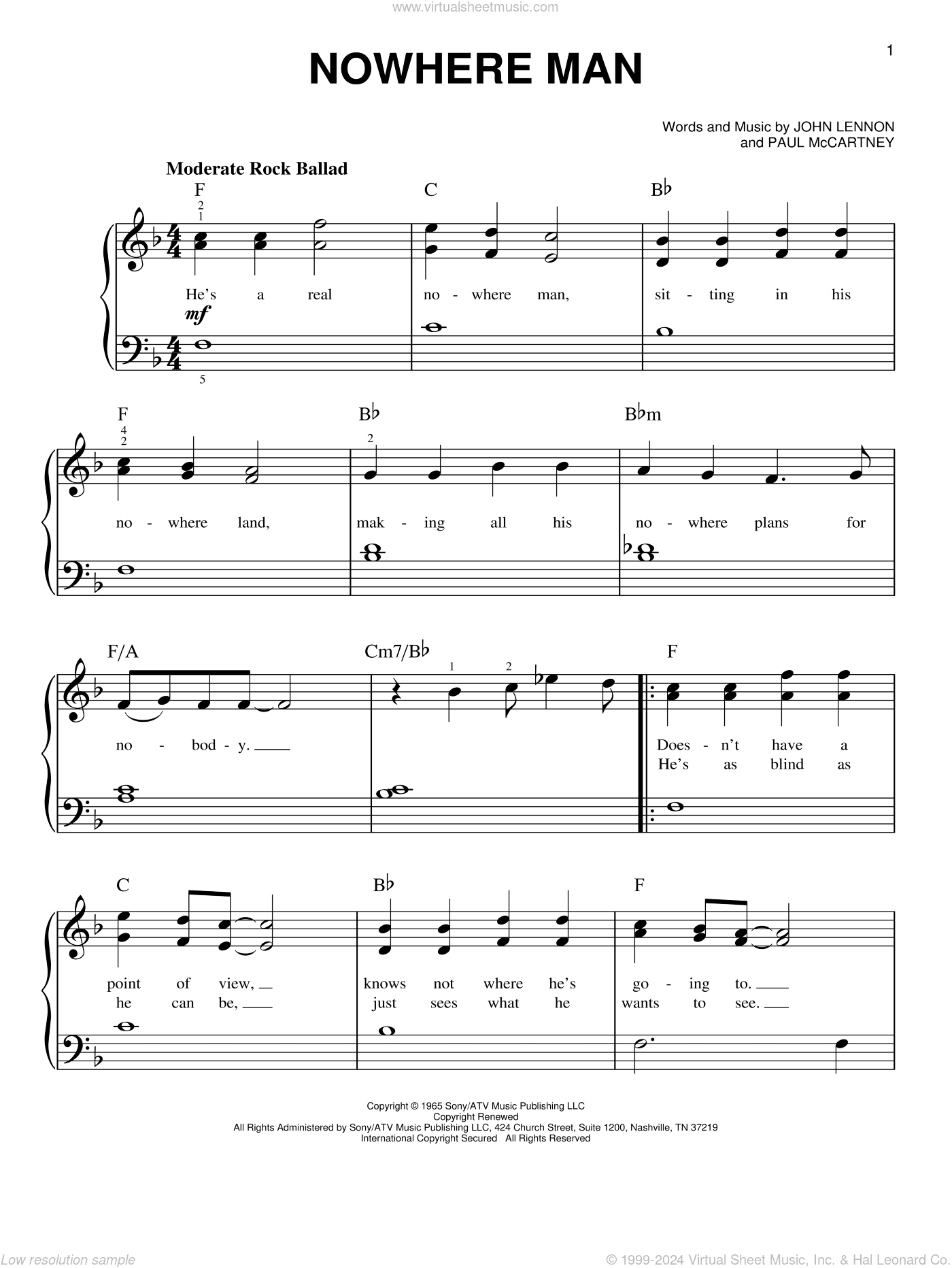 Nowhere Man, (beginner)