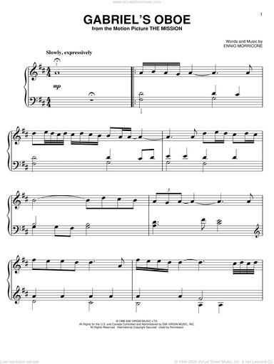 Gabriel's Oboe (from The Mission)