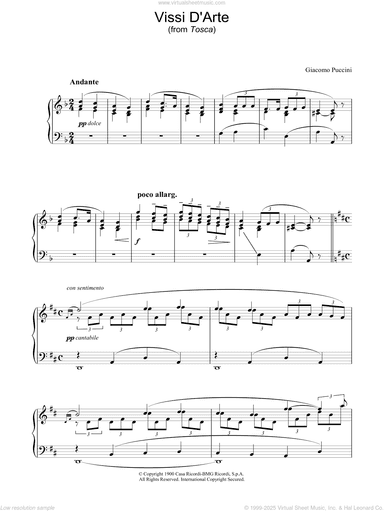 Vissi D'Arte (from Tosca)