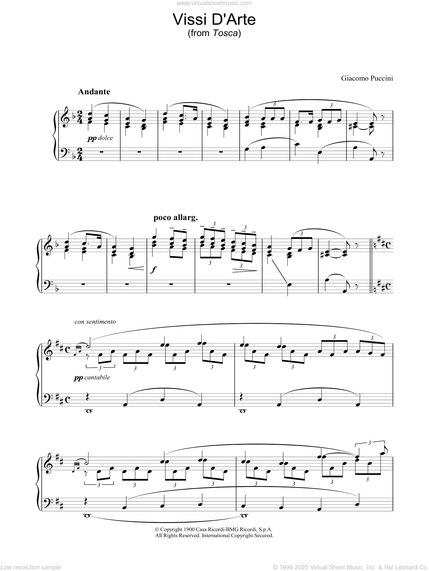 Vissi D'Arte (from Tosca)