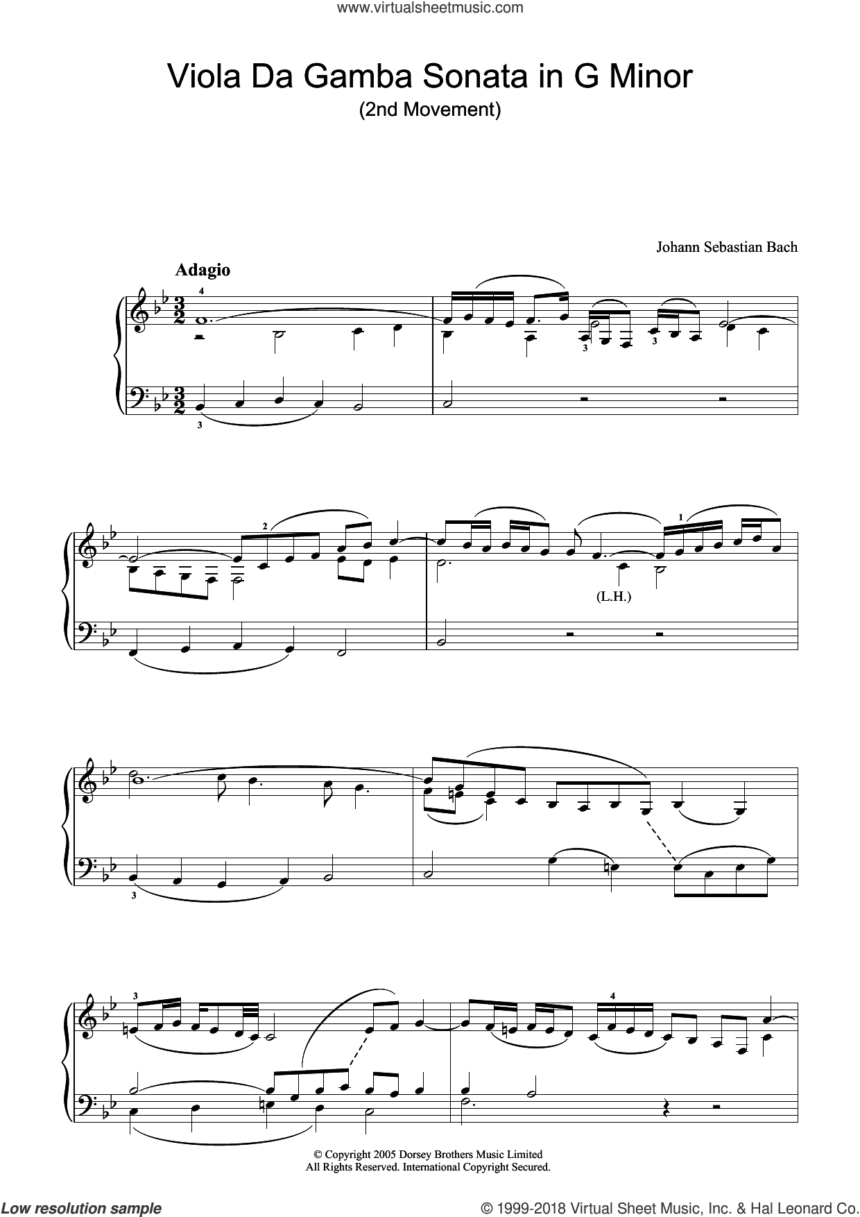 Viola da Gamba Sonata In G Minor (2nd Movement)