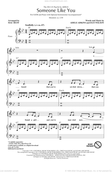 Someone Like You (arr. Mac Huff)