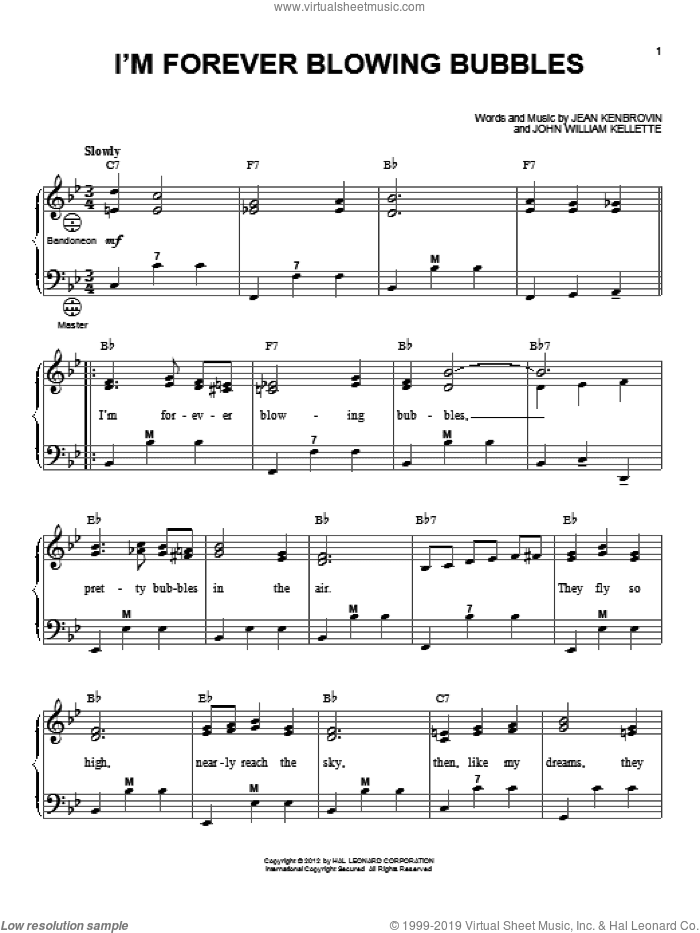 I'm Forever Blowing Bubbles (arr. Gary Meisner)